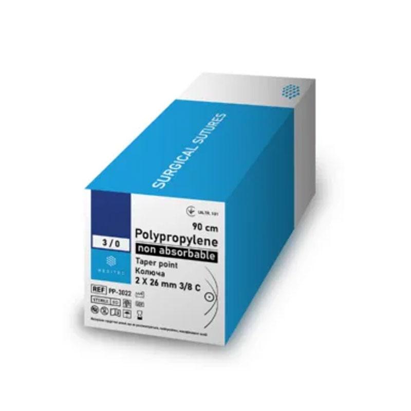 Поліпропілен USP0 (M3.5), 50 см з аплікатором, без голки. LP00-PP Meditec